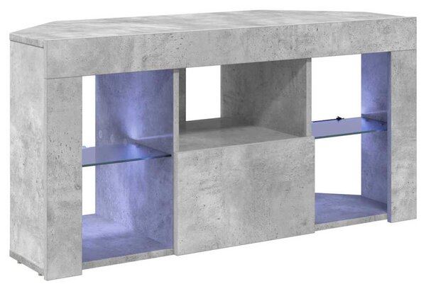 Sarok LED TV szekrény 100 x 40 x 50 cm Beton Szürke Szerelt Fa