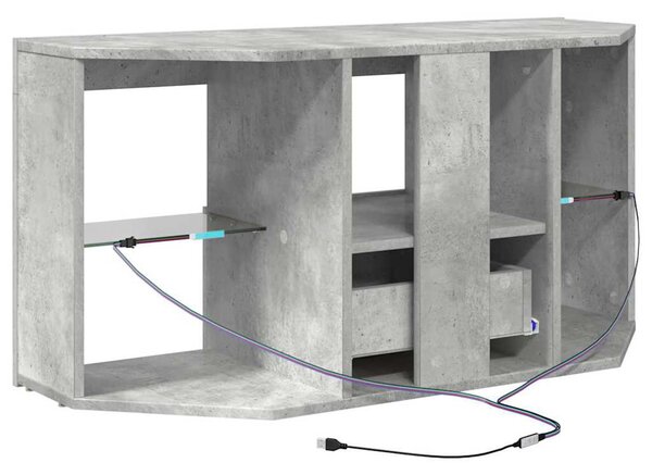 Sarok LED TV szekrény 100 x 40 x 50 cm Beton Szürke Szerelt Fa
