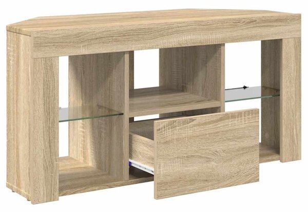Sarok LED TV szekrény 100 x 40 x 50 cm Sonoma tölgy Szerelt Fa