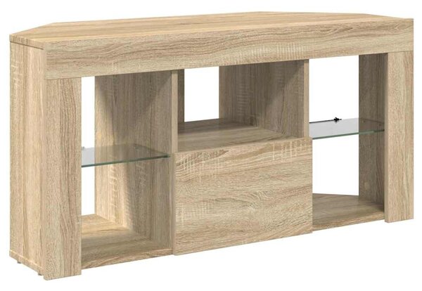 Sarok LED TV szekrény 100 x 40 x 50 cm Sonoma tölgy Szerelt Fa