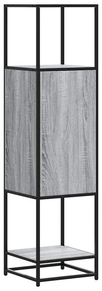Highboard szürke sonoma 35,5x35x139 cm gépelt fa és fém