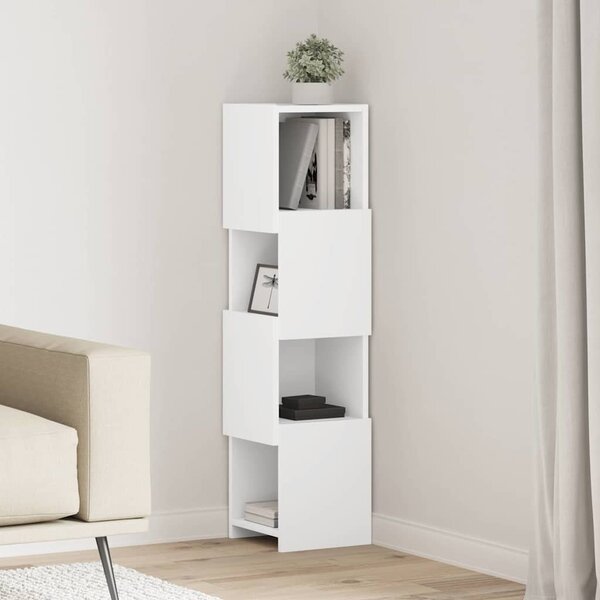Sarokszekrény Fehér 25,5x25x102cm Faanyag