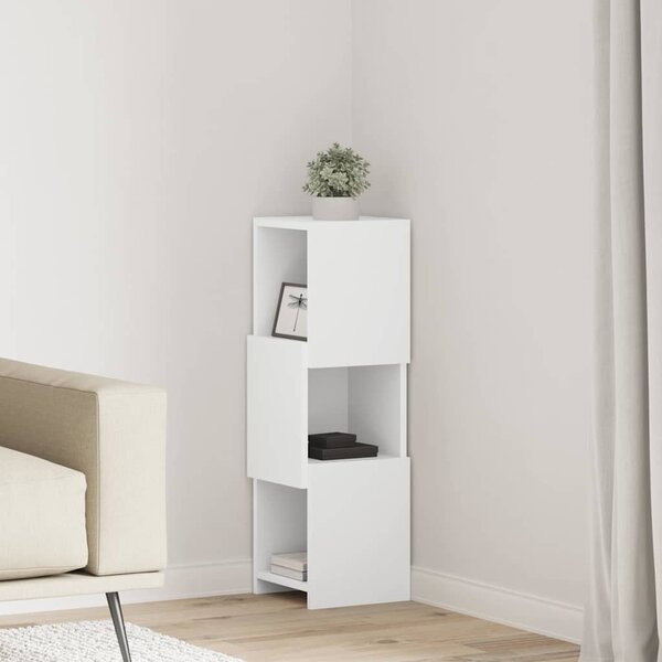 Sarokszekrény Fehér 25,5x25x80cm Faanyag
