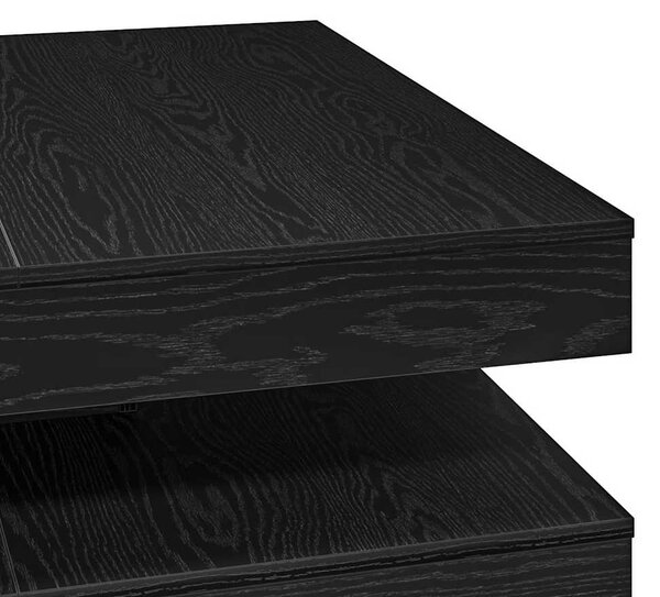 Fekete dohányzóasztal 360 fokban forgatható 90x90x34,5 cm