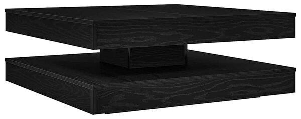 Fekete dohányzóasztal 360 fokban forgatható 90x90x34,5 cm