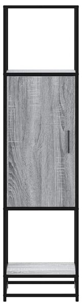 Highboard szürke sonoma 35,5x35x139 cm gépelt fa és fém