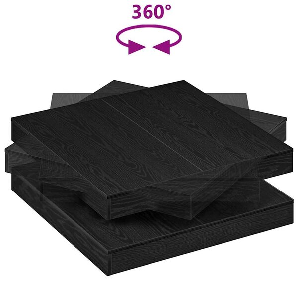 Fekete dohányzóasztal 360 fokban forgatható 90x90x34,5 cm
