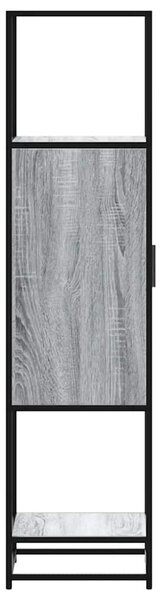Highboard szürke sonoma 35,5x35x139 cm gépelt fa és fém