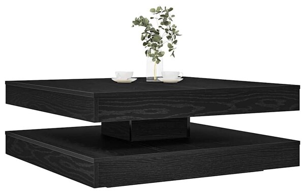 Fekete dohányzóasztal 360 fokban forgatható 90x90x34,5 cm