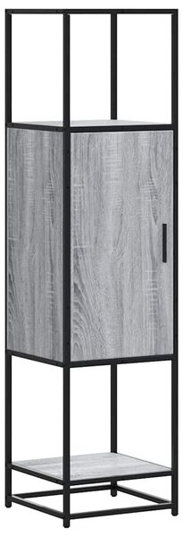 Highboard szürke sonoma 35,5x35x139 cm gépelt fa és fém