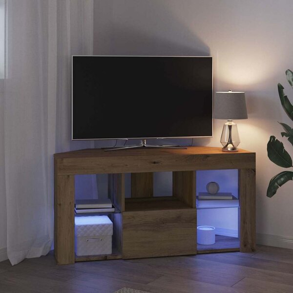 Sarok LED TV szekrény 100 x 40 x 50 cm Artisan tölgy Szerelt Fa