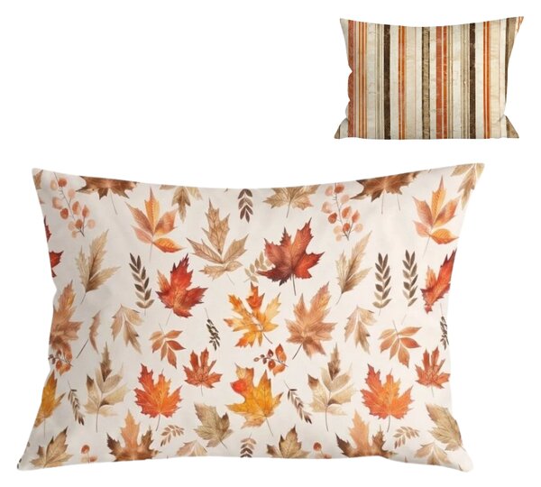 Flanel párnahuzat LEAVES & STRIPES 50x70 cm, színes