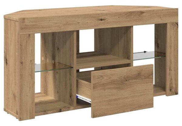 Sarok LED TV szekrény 100 x 40 x 50 cm Artisan tölgy Szerelt Fa