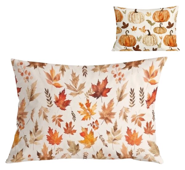 Flanel párnahuzat LEAVES & PUMPKINS 50x70 cm, színes