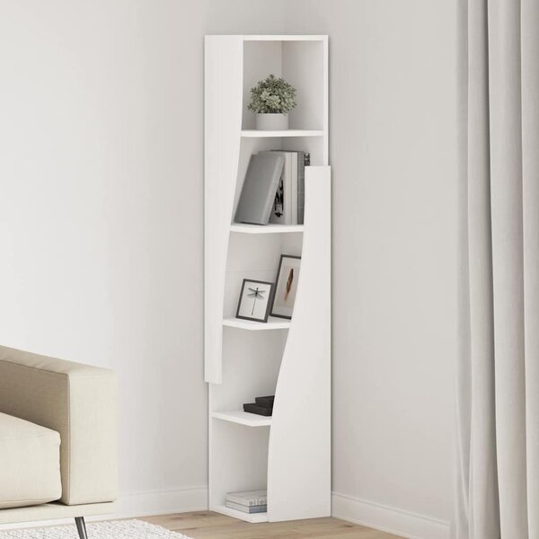 Sarokszekrény Fehér 27,5x27x140cm Faanyag