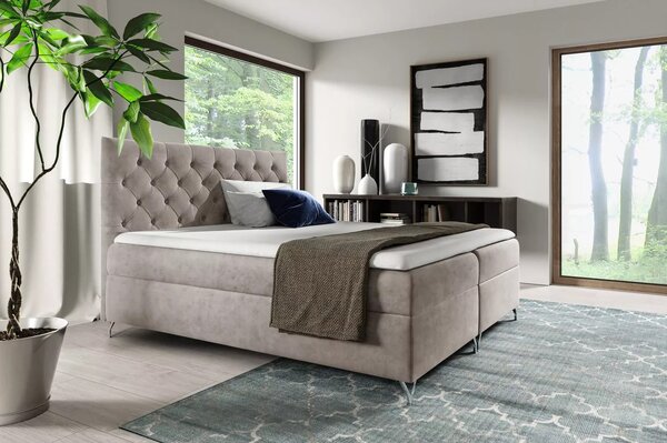 SHANNON boxspring ágy - 160x200, barna 1 + INGYENES topper