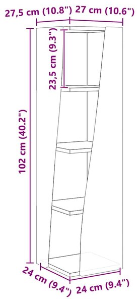 Sarokszekrény Fekete 27,5x27x102cm Faanyag