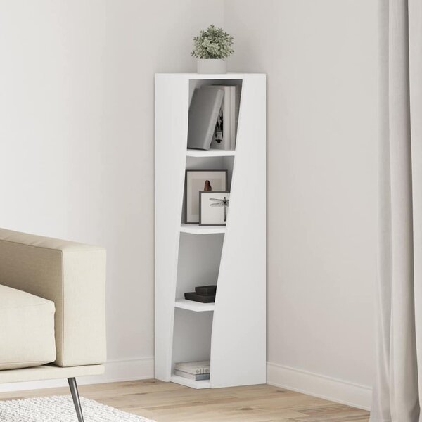 Sarokszekrény Fehér 27,5x27x102cm Faanyag
