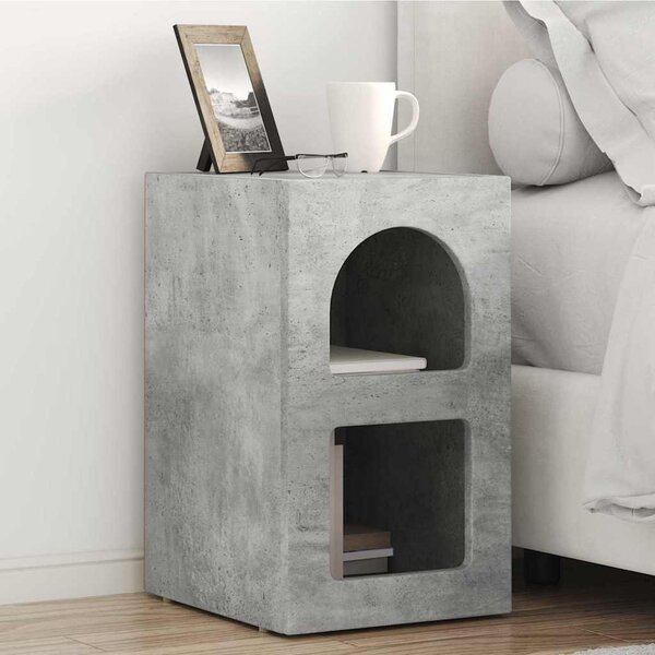 Éjjeli asztal ELST Beton Szürke 29,5 x 33,5 x 50 cm Szerelt Fa