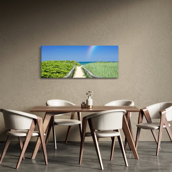 Kép - Tájkép és a szivárvány (120x50 cm)