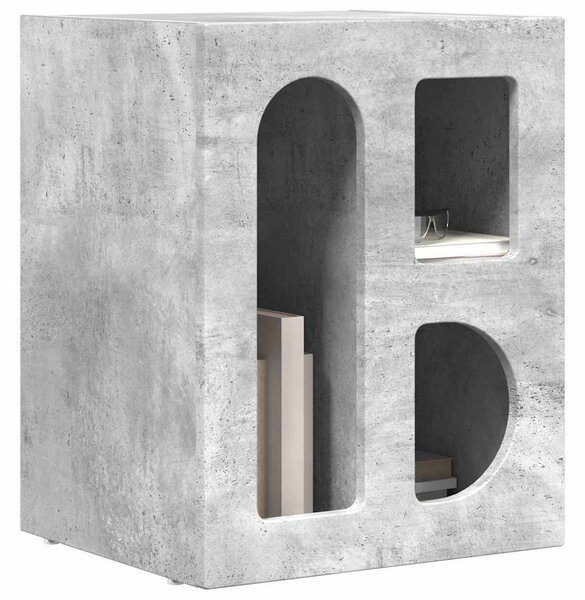 Éjjeli asztal ELST Beton Szürke 40 x 35 x 50 cm Szerelt Fa