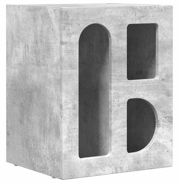Éjjeli asztal ELST Beton Szürke 40 x 35 x 50 cm Szerelt Fa