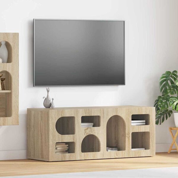 TV szekrény ELST 100 x 35 x 40 cm Sonoma tölgy Faanyag