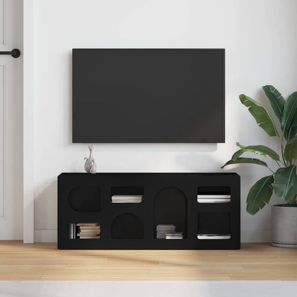 TV szekrény Fekete 100 x 35 x 40 cm Faanyag