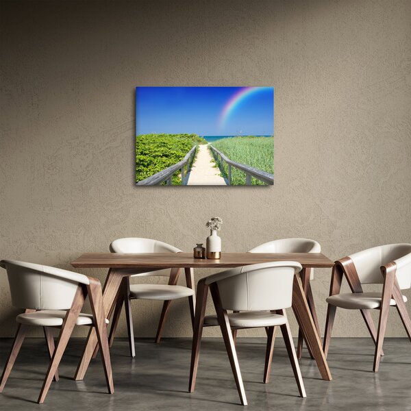 Kép - Tájkép és a szivárvány (70x50 cm)