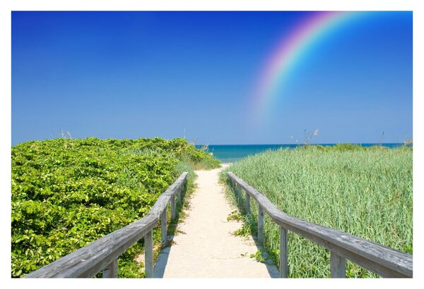 Kép - Tájkép és a szivárvány (90x60 cm)