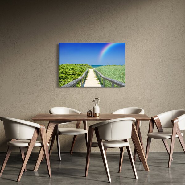 Kép - Tájkép és a szivárvány (90x60 cm)