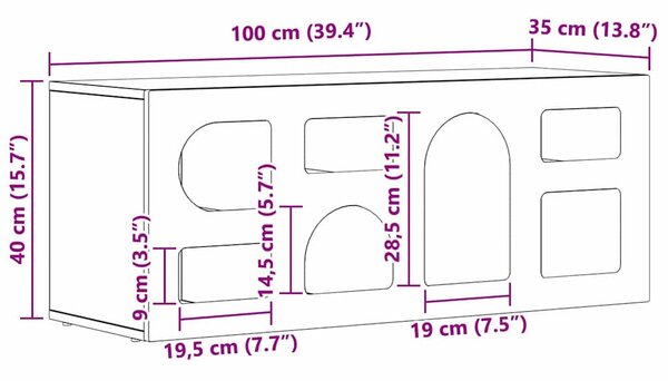 TV szekrény ELST 100 x 35 x 40 cm Füstölt tölgy Faanyag