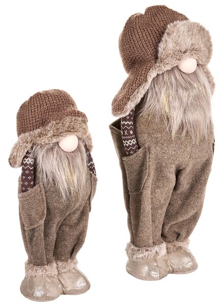Kétdarabos karácsonyi dekoráció szett PAROLA 39/54 cm Gnóm Barna