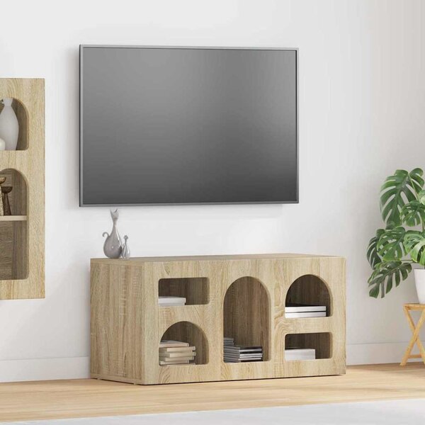 TV szekrény ELST 80 x 35 x 40 cm Sonoma tölgy Faanyag