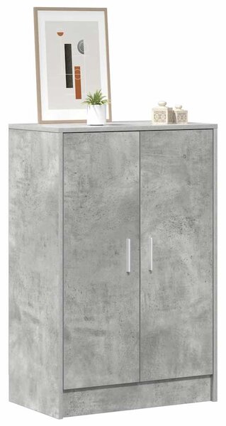 Betonszürke szerelt fa cipősszekrény 60 x 35 x 92 cm