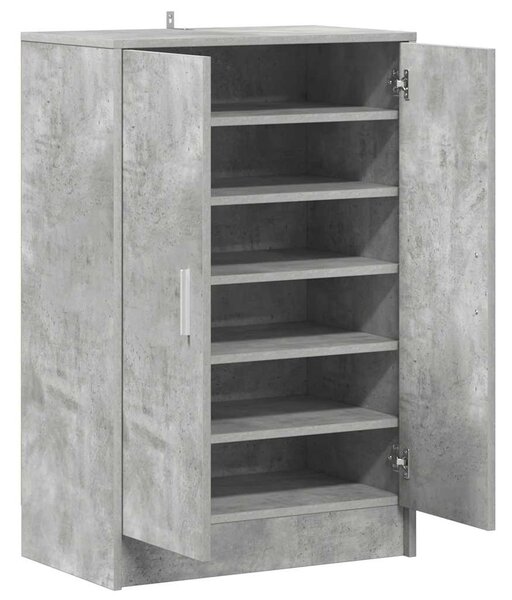 Betonszürke szerelt fa cipősszekrény 60 x 35 x 92 cm