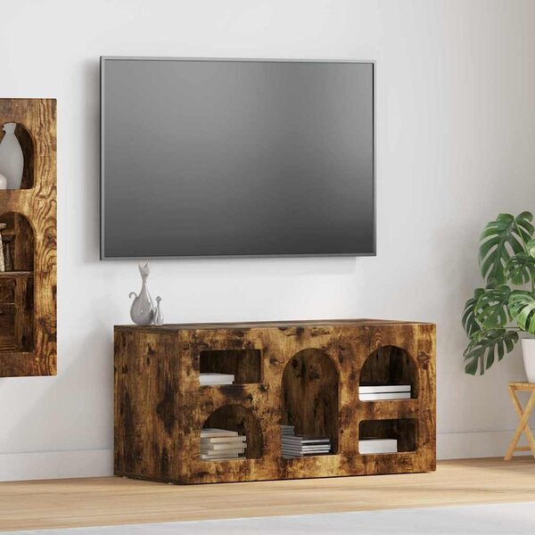 TV szekrény ELST 80 x 35 x 40 cm Füstölt tölgy Faanyag