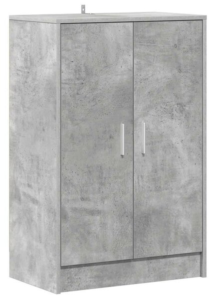 Betonszürke szerelt fa cipősszekrény 60 x 35 x 92 cm