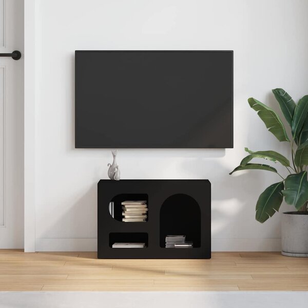TV szekrény Fekete 60 x 35 x 40 cm Faanyag