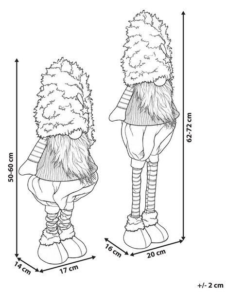 Kétdarabos karácsonyi dekoráció szett SAARIOINEN 50-60/62-72 cm Gnóm Piros/zöld