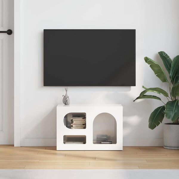 TV szekrény Magas Fényű Fehér 60 x 35 x 40 cm Faanyag