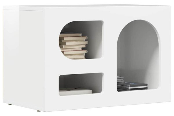 TV szekrény Magas Fényű Fehér 60 x 35 x 40 cm Faanyag