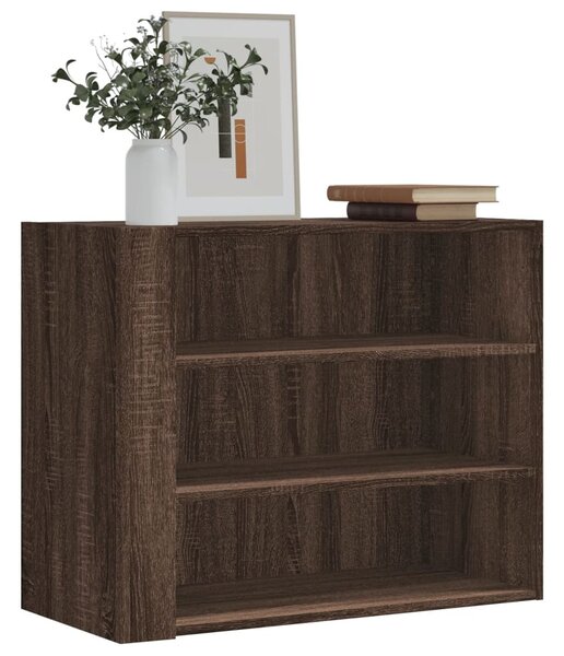 Barna tölgy színű szerelt fa fali szekrény 75 x 35 x 60 cm