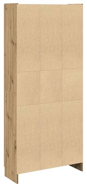 Kézműves tölgy színű szerelt fa magasszekrény 82,5x30,5x185 cm