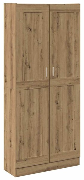 Kézműves tölgy színű szerelt fa magasszekrény 82,5x30,5x185 cm