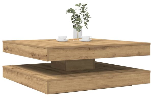 Kézművestölgy dohányzóasztal 360 fokban forgatható 90x90x34,5cm