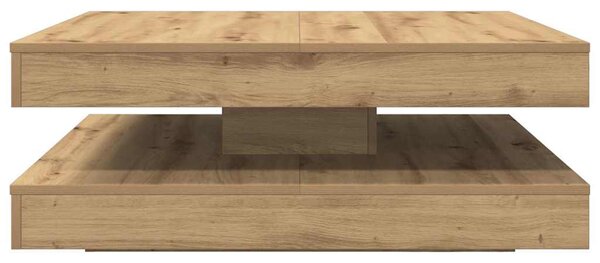 Kézművestölgy dohányzóasztal 360 fokban forgatható 90x90x34,5cm