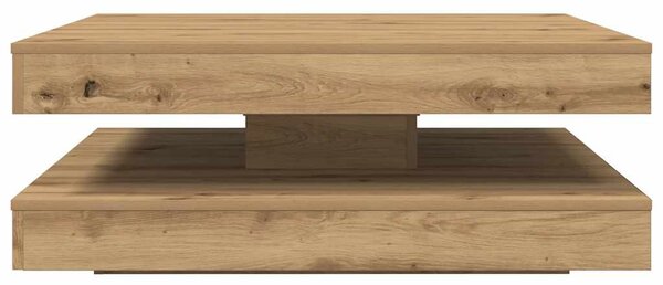 Kézművestölgy dohányzóasztal 360 fokban forgatható 90x90x34,5cm