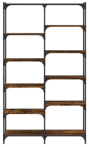 Füstös tölgy szerelt fa és vas könyvespolc 100 x 32 x 170 cm