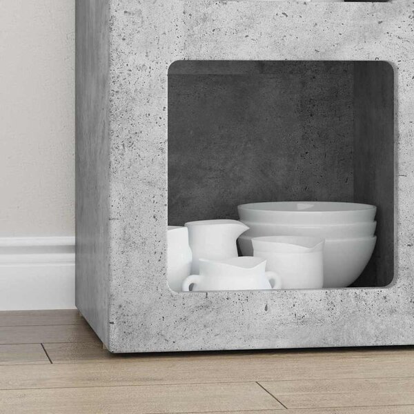 Széf Beton Szürke 59 x 35 x 80.5 cm Faanyag